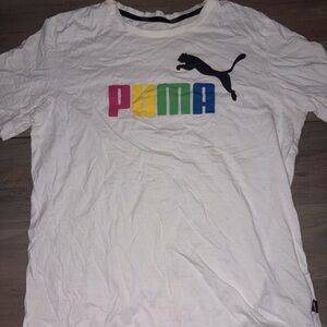 Puma Multicolor Logo White Tee